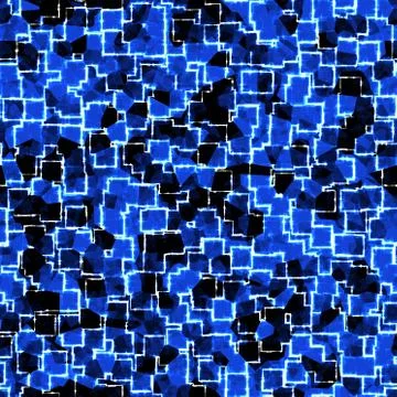 Seamless dark pattern with neon bluee electric shining squares Stock Illustration