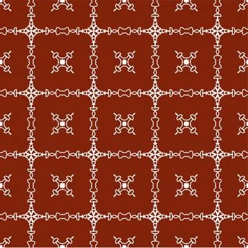 A seamless dark red fabric pattern featuring elegant white floral Stock Illustration