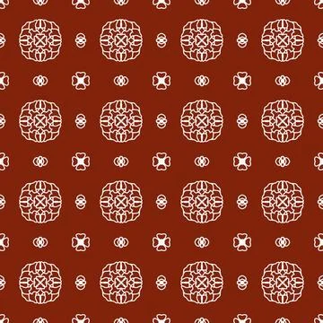 A seamless dark red fabric pattern featuring elegant white floral Illustrazione stock