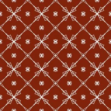 A seamless dark red fabric pattern featuring elegant white floral Illustrazione stock