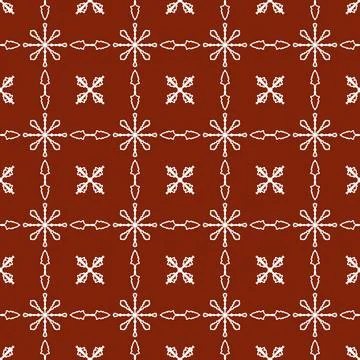 A seamless dark red fabric pattern featuring elegant white floral Illustrazione stock