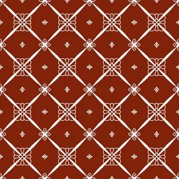 A seamless dark red fabric pattern featuring elegant white floral Illustrazione stock