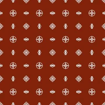 A seamless dark red fabric pattern featuring elegant white floral Illustrazione stock