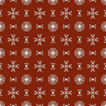 A seamless dark red fabric pattern featuring elegant white floral Stock Illustration