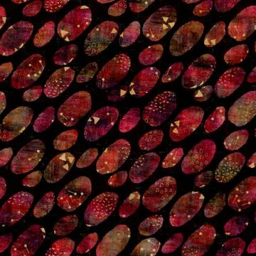 Seamless dark spotted block print background. Boho ethnic soft furnishing fabric Stock Illustration