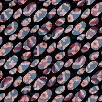 Seamless dark spotted block print background. Boho ethnic soft furnishing fabric Illustrazione stock