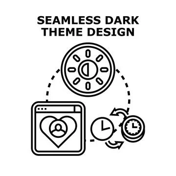 Seamless dark theme design concept vector illustration Stock Illustration