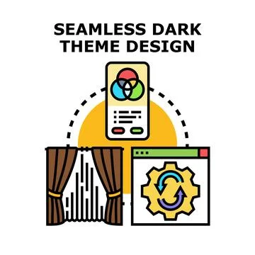 Seamless dark theme design concept for digital applications Stock Illustration