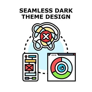 Seamless dark theme design concept for digital interfaces Illustrazione stock