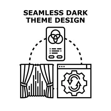 Seamless dark theme design concept for digital applications Stock Illustration