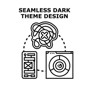 Seamless dark theme design concept for digital interfaces Illustrazione stock