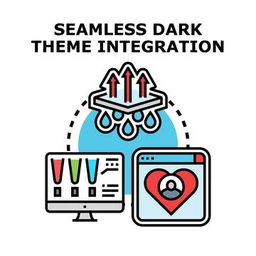 Seamless dark theme integration concept optimizing user experience 스톡 일러스트
