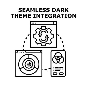 Seamless dark theme integration concept for digital devices Stock Illustration