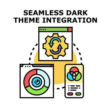 Seamless dark theme integration concept for digital devices Stock Illustration