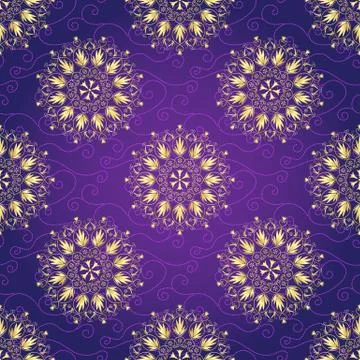 Seamless dark violet christmas pattern Stock Illustration
