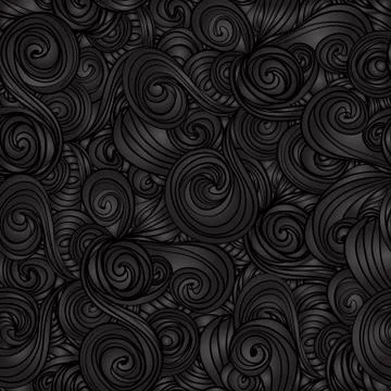 Seamless dark wave hand-drawn pattern Stock Illustration