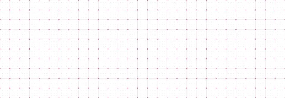 Seamless dash cross grid on white bg. Pink square millimeter paper with Stock Illustration