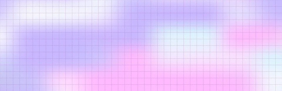 Seamless dashed grid paper bg with cross markers. Cute pastel gradient girly Stock Illustration