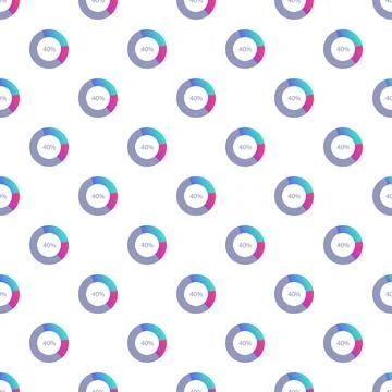 Seamless data analytics pattern showing colorful donut charts イラスト素材