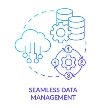 Seamless data management blue gradient concept icon 스톡 일러스트