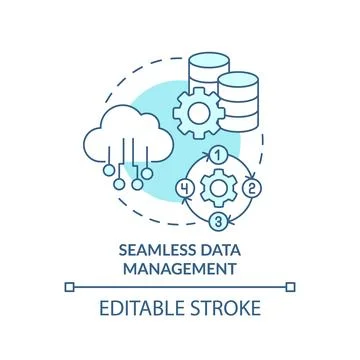 Seamless data management turquoise concept icon Illustrazione stock