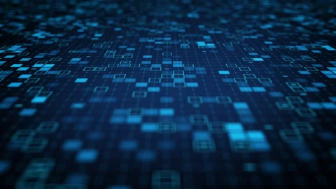 Seamless Data Stream, Abstract Blue Dot Tech Background Loop 스톡 동영상 281826215