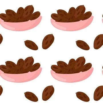 Seamless dates pattern for textiles, Ramadan designs Stock Illustration