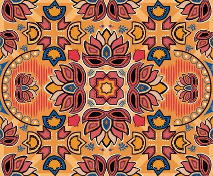 Seamless decoration design with floral pattern designed for textile print. Stock Illustration