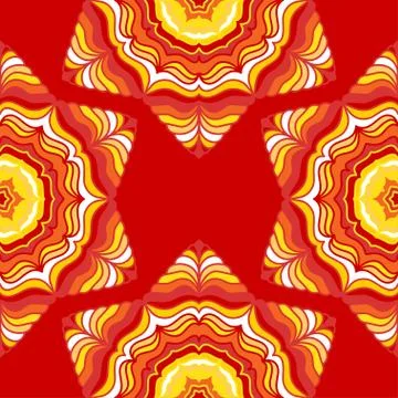 Seamless decorative backround. Red floral mandalas. Bright pattern. Vintage d Stock Illustration