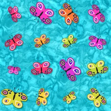 Seamless decorative butterflies pattern Stock Illustration