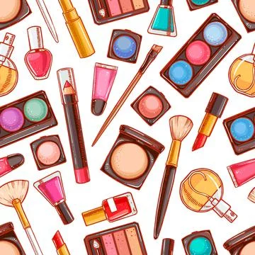 Seamless decorative cosmetics - 4 Stock Illustration