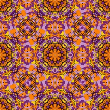 Seamless decorative elements. Hand drawn background. Islam, Arabic, Indian Stock Illustration