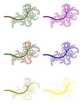 A seamless decorative floral pattern with graceful branches and leaves in a.. Stock Illustration