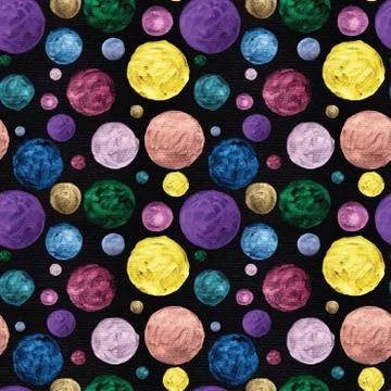 Seamless decorative hand drawn pattern background. Metallic paint polka dots on Illustrazione stock