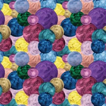 Seamless decorative hand drawn pattern background. Metallic paint polka dots on Illustrazione stock