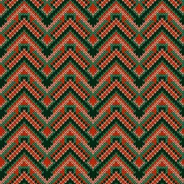 Seamless decorative knitted ornament Stock Illustration