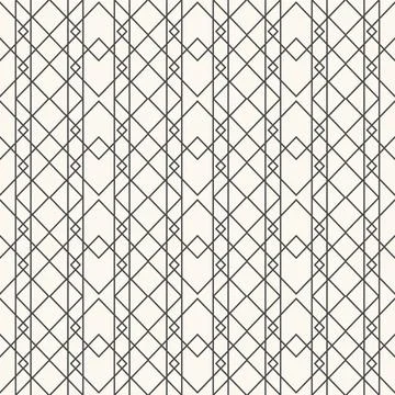 Seamless decorative monochrome pattern - geometric ornamental luxury design.  Stock Illustration