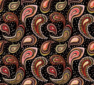 Seamless decorative paisley pattern Stock Illustration