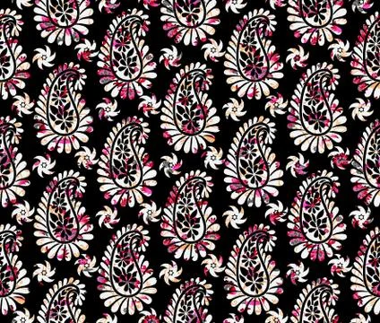 Seamless decorative paisley pattern Stock Illustration