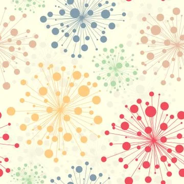Seamless decorative pattern, abstract flowers Stock Illustration