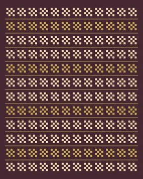 A seamless decorative pattern of alternating cream and golden pixel motifs .. Stock Illustration