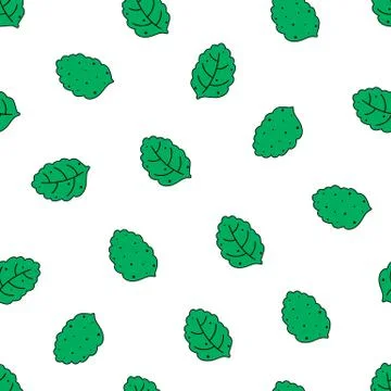 Seamless decorative pattern with cute style leaves. Stock-Illustration