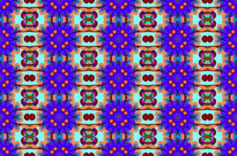 Seamless decorative pattern with flowers Stock Illustration