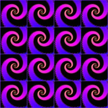 Seamless decorative pattern with fractal spirals. Stock Illustration