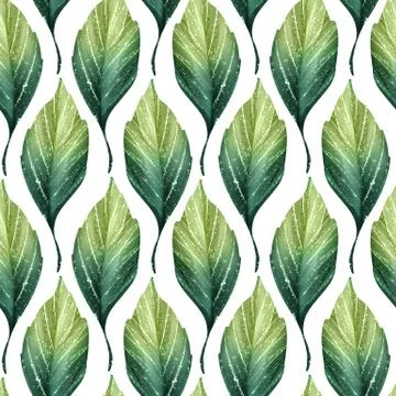 Seamless decorative pattern with green leaves Stockillustratie