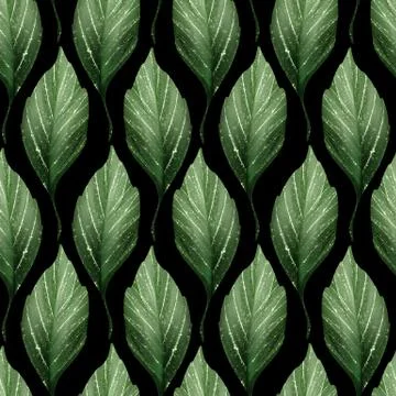 Seamless decorative pattern with green leaves Stock-Illustration