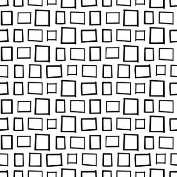 Seamless decorative pattern with hand drawn geometry shapes. Stock Illustration