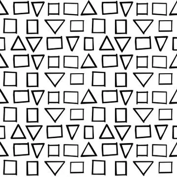 Seamless decorative pattern with hand drawn geometry shapes. 스톡 일러스트