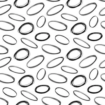 Seamless decorative pattern with hand drawn oval shapes. Stock Illustration
