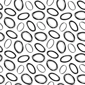 Seamless decorative pattern with hand drawn oval shapes. 스톡 일러스트